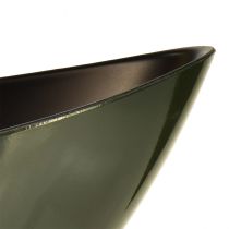 Product Stylish boat bowl in dark green – perfect for planting – 39cm 2pcs