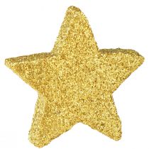 Product Scatter decoration stars green and gold with glitter table decoration Christmas 4/5cm 40 pcs