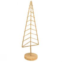 Christmas tree decoration with base wood metal natural 18x12x51cm