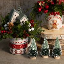 Product Mini artificial Christmas tree with snow Ø5cm H10cm 6 pcs