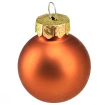 Product Christmas balls orange mini glass balls Ø2.5cm 22pcs