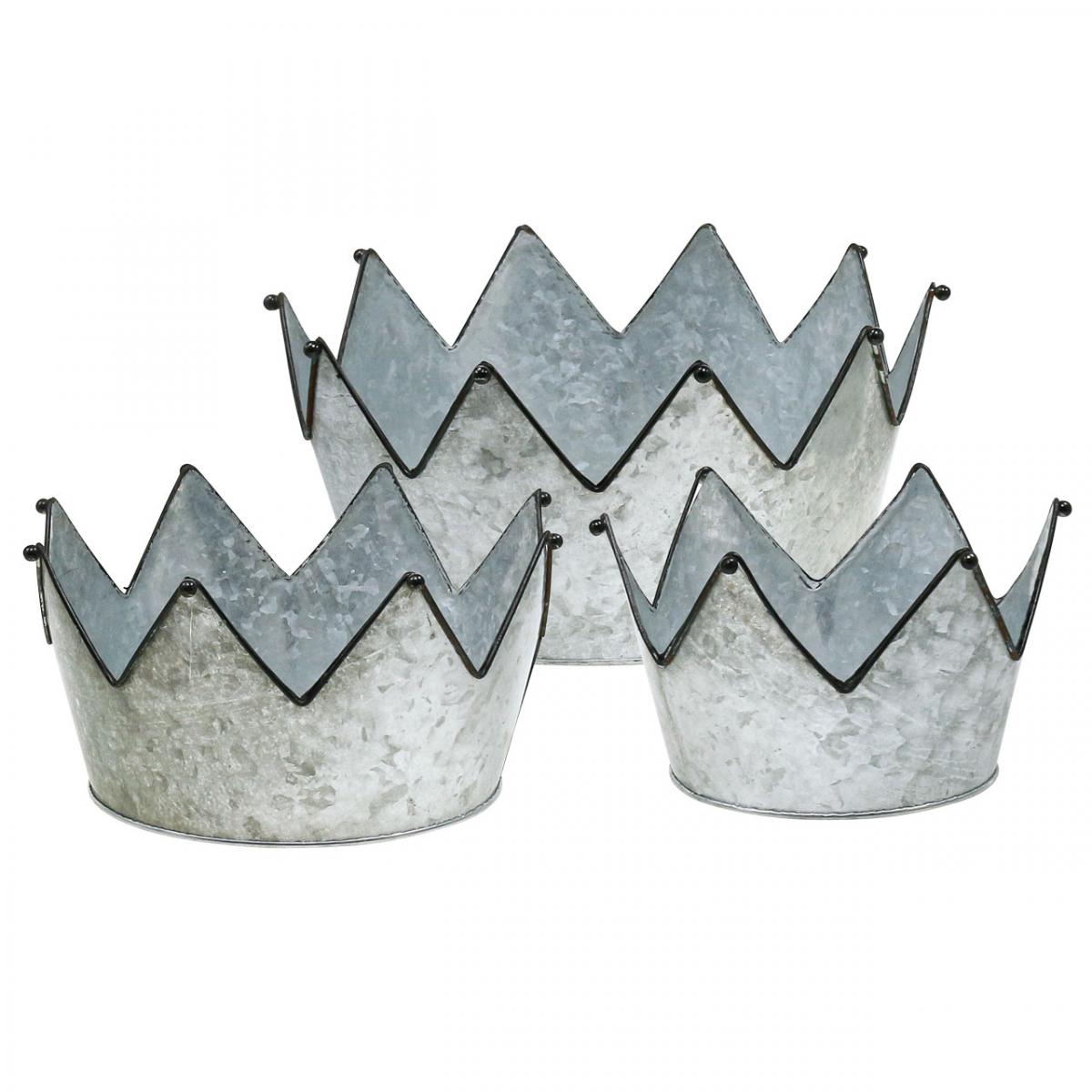 crown Ø26.5/22.5/19cm set 3-06954 bowl metal Floristik24.co.uk Decorative bowl of