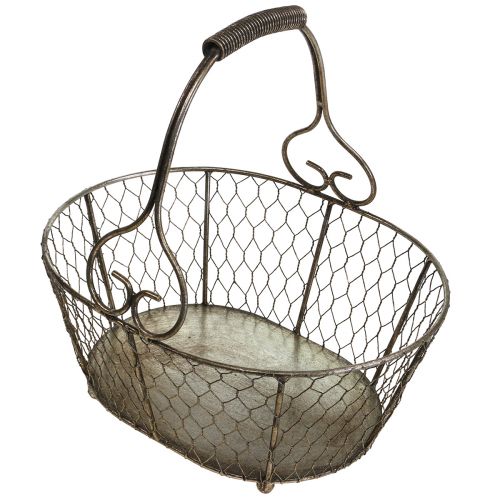 Floristik24 Wire basket antique look basket with handle metal basket 28×23×12cm