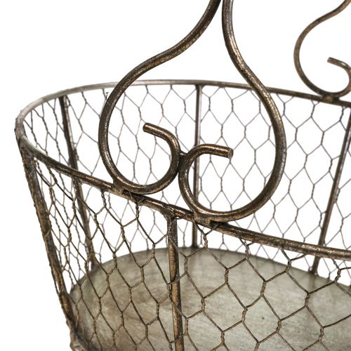 Floristik24 Wire basket antique look basket with handle metal basket 28×23×12cm