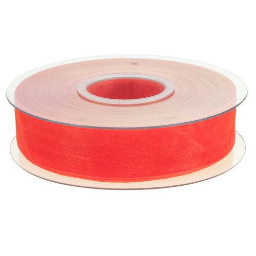 Product Organza ribbon gift ribbon orange ribbon selvedge 25mm 50m