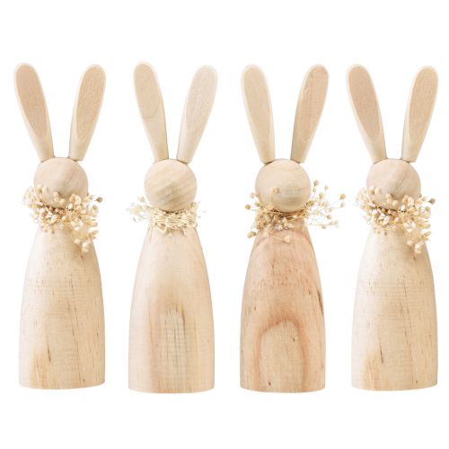 Floristik24 Wooden bunnies decorative bunnies natural dry decoration 18×4×5cm 4pcs