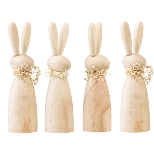 Floristik24 Wooden bunnies decorative bunnies natural dry decoration 18×4×5cm 4pcs