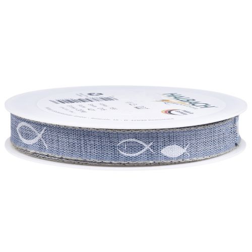 Product Gift ribbon fish light blue ribbon maritime 15mm 20m