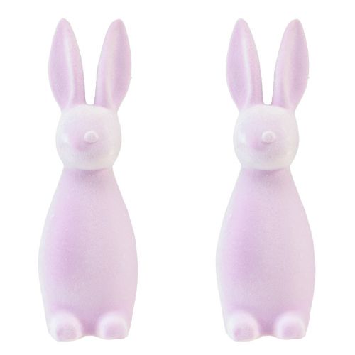 Product Decorative bunnies flocked Easter bunnies purple light 8×10×29cm 2pcs