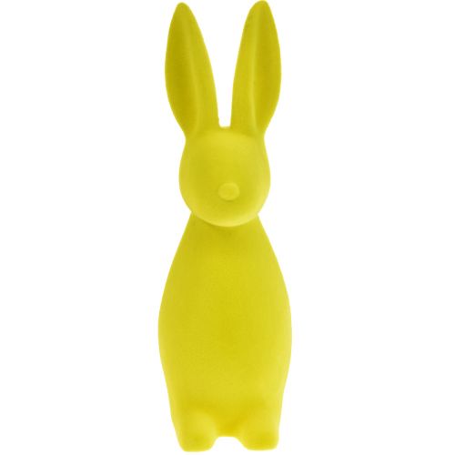 Floristik24 Easter bunny decoration yellow-green standing flocked 15×15.5×47cm