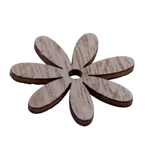 Product Scatter decoration wooden flowers table decoration natural white Ø4cm 72 pcs