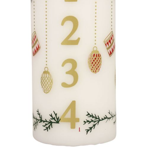 Floristik24 Advent calendar candle Advent candle candle white 150/65mm