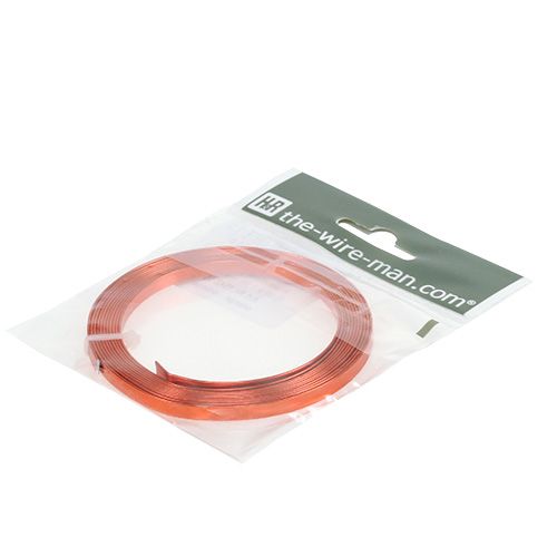 Product Aluminum flat wire orange 5mm x 1mm 2,5m