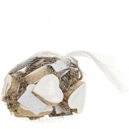 Floristik24 Pendant wooden hearts decorative hearts white Ø5-5.5cm 12pcs