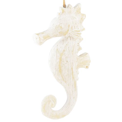 Product Pendant seahorse decoration white, maritime decoration H23cm