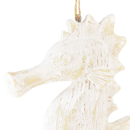 Product Pendant seahorse decoration white, maritime decoration H23cm