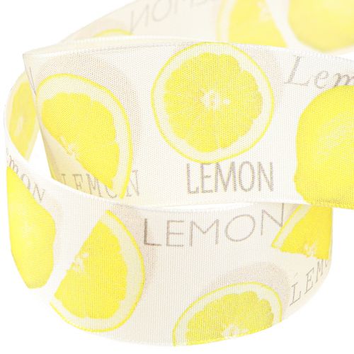 Product Ribbon Lemons Decorative Ribbon Summer Fabric Ribbon Yellow 40mm 15m