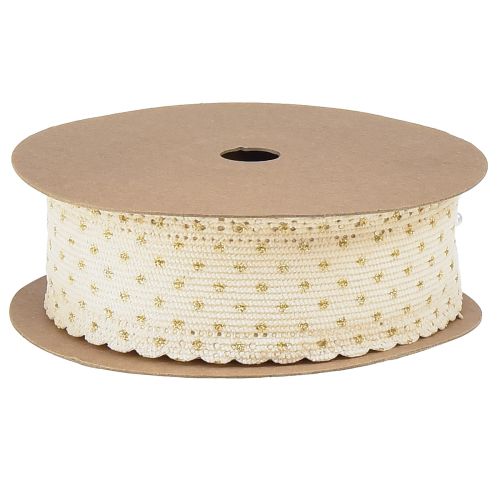 Product Gift ribbon cream ribbon dots and lace 38mm 10mm