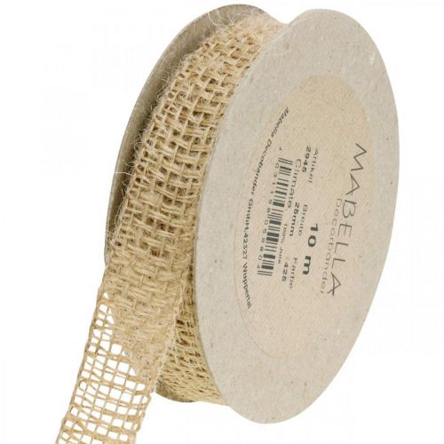 Product Deco ribbon jute nature 25mm jute ribbon gift ribbon rustic 10m