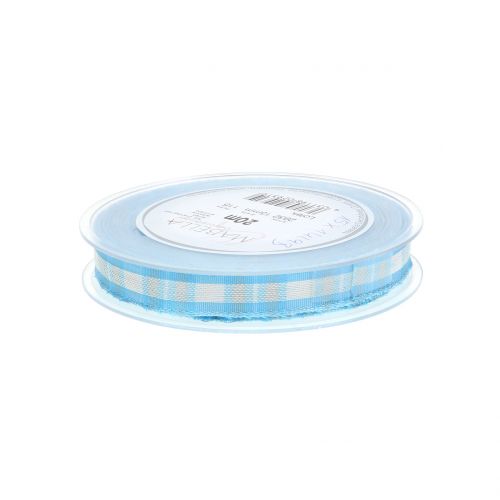 Product Deco tape check with wire edge blue 15mm L20m