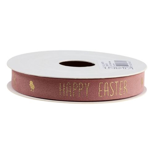 Product Velvet ribbon Happy Easter decorative ribbon pink 15mm 5m