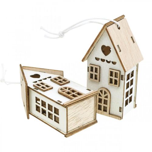 Product Christmas tree decoration, wooden house decoration H7.5cm 6 pcs