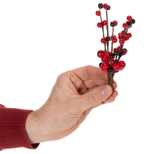 Product Artificial Red Berry Branches, 15cm, Set of 6