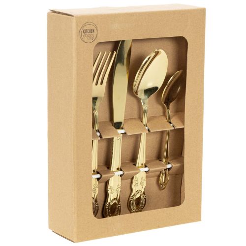 Product Gold-Colored Stainless Steel Cutlery Set, 16 Pieces, in Gift Box