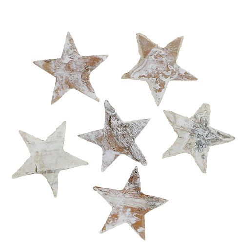 Birch stars mini 2cm - 2.5cm whitewashed 150pcs