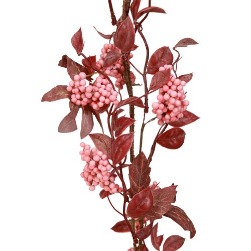 Floristik24 Leaf garland autumn decoration hanging in pink 125cm