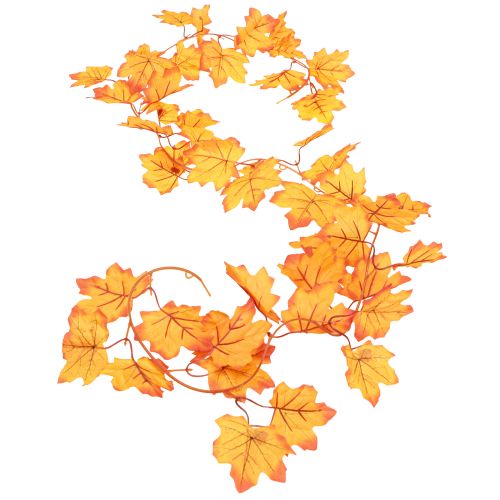 Floristik24 Leaf garland autumn garland orange yellow 168cm 2pcs