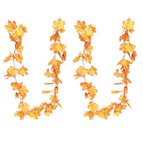 Product Leaf garland autumn garland orange yellow 168cm 2pcs