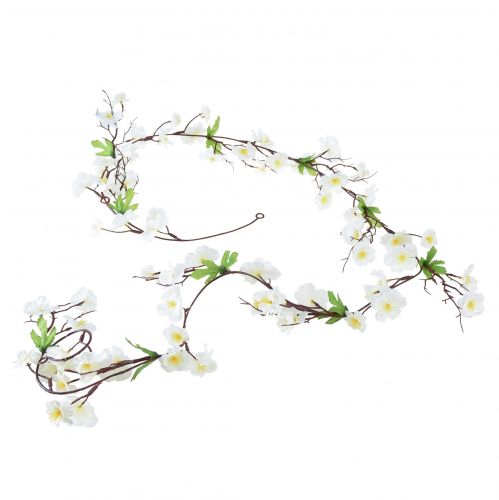 Product Flower garland artificial white flowers 160cm