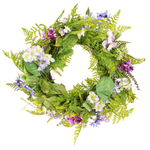 Flower wreath artificial with vine wreath colored H13cm Ø55cm