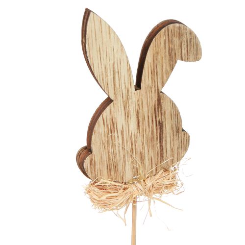 Product Flower Sticks Wooden Rabbit Decoration Easter 4 Colors 5x8cm 16 Pcs