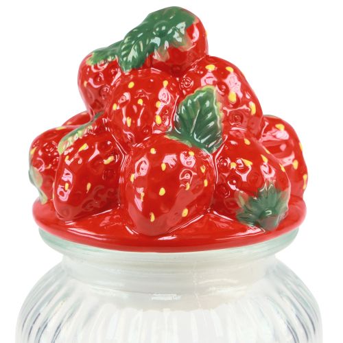 Product Bonboniere Glass with Lid Strawberries Cookie Jar Ø11cm H18cm