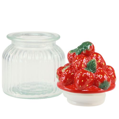 Product Bonboniere Glass with Lid Strawberries Cookie Jar Ø11cm H18cm