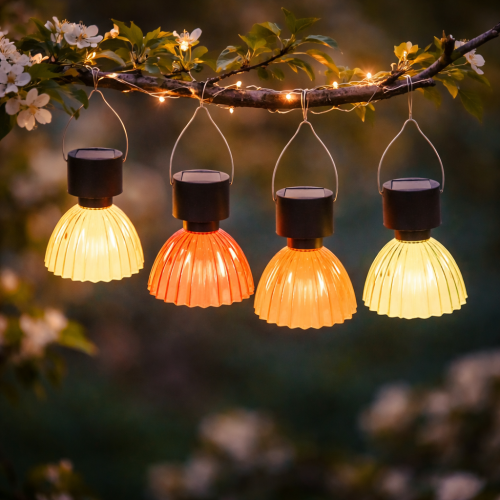 Product Solar Lamp Stylish Hanging Light for Exquisite Outdoor Area Terrace Garden 14cm 4pcs