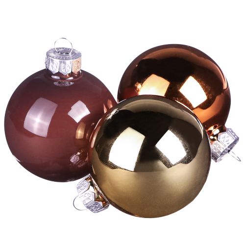 Christmas tree balls gold brown mix glass balls Ø5cm 24 pcs