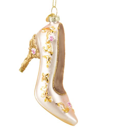 Product Christmas tree decoration glass shoes pink glass shoe 10cm 2pcs
