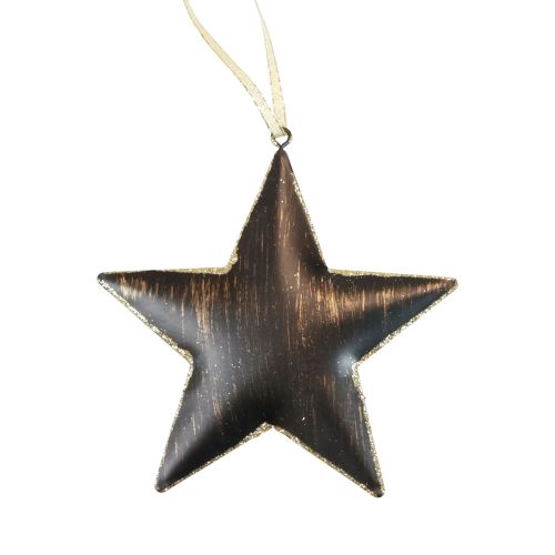 Product Christmas tree decoration star metal black gold Ø11cm 4 pieces