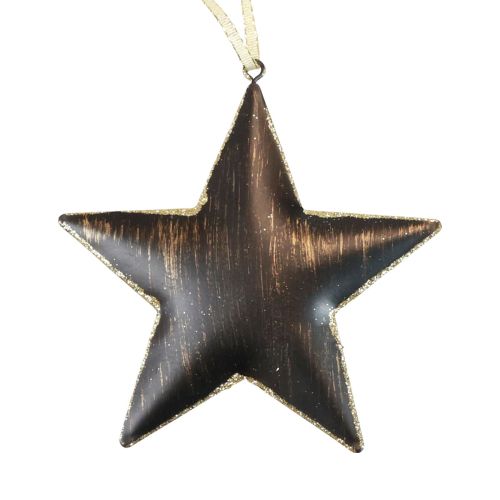 Product Christmas tree decoration star metal black gold Ø15cm 3 pieces