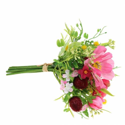 Product Decorative bouquet Cosmea and snowball in a bunch Artificial pink Assorted H18cm