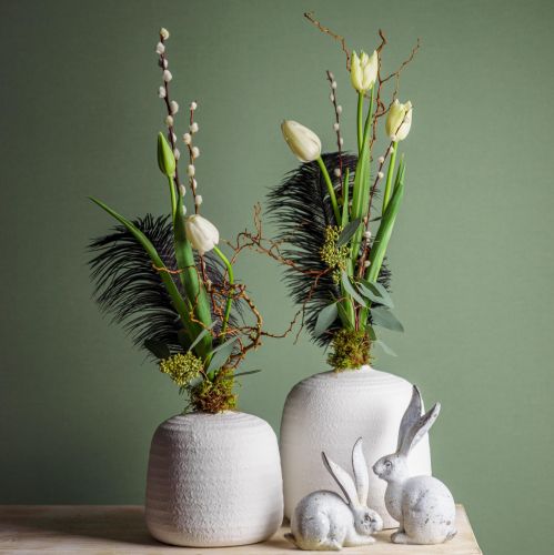 Product Ceramic vase, decorative vases white Ø15cm H14.5cm set of 2