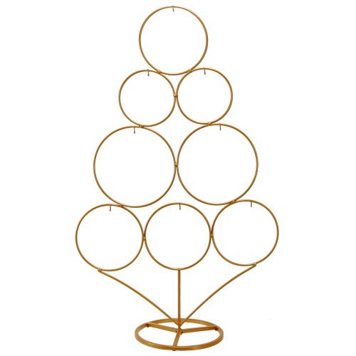 Product Decorative tree with hooks Christmas decoration metal matt gold H58cm