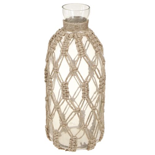 Decorative Bottle Glass Macrame Bottle Vase Ø10cm H27cm