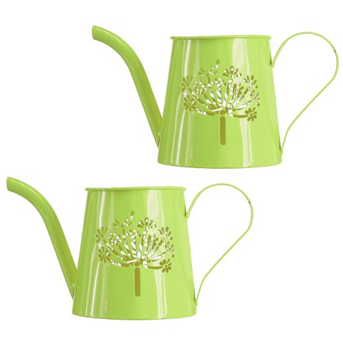 Product Decorative Watering Can Metal Can Dandelion Green H12cm 2pcs