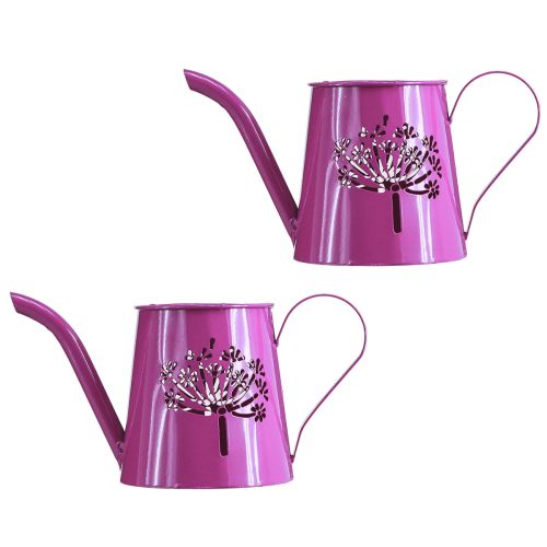 Product Decorative Watering Can Metal Can Dandelion Purple H12cm 2pcs