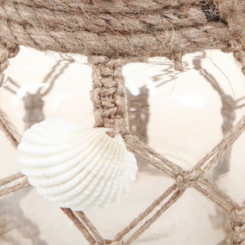 Product Decorative Glass Macrame Shells Maritime Ø11cm H12.5cm 2pcs