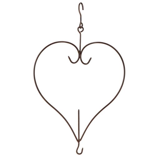 Decorative heart for hanging metal in dark brown H38cm 2pcs